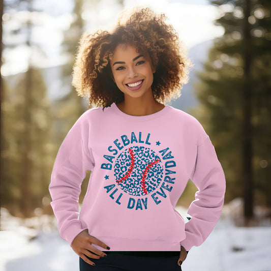 Baseball All Day Everyday Premium Crew Neck Sweatshirt - Game Day Getup