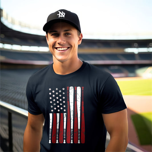 Baseball USA Flag Premium Men's Tee - Game Day Getup