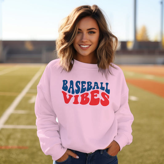 Baseball Vibes Premium Crew Neck Sweatshirt - Game Day Getup