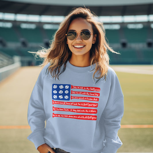 US FLAG Baseball Premium Crew Neck Sweatshirt - Game Day Getup
