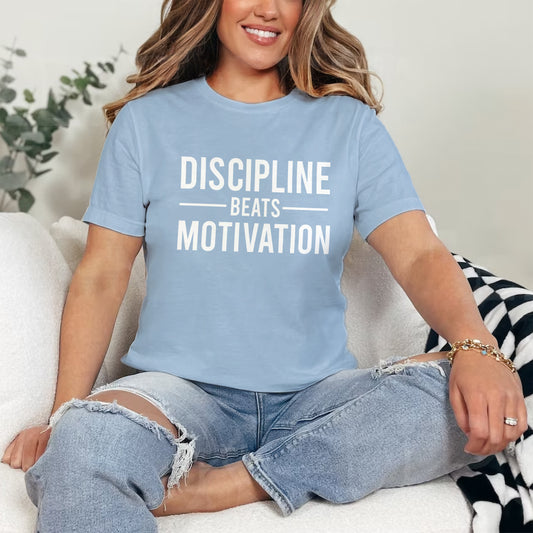 Discipline Beats Motivation Premium Women's Tee - Game Day Getup