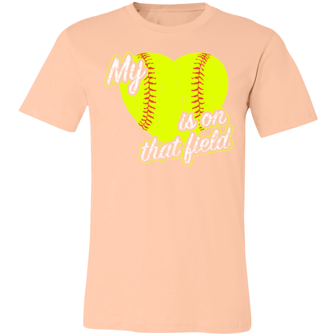 My heart is on the field Softball Premium Women's Tee - Game Day Getup