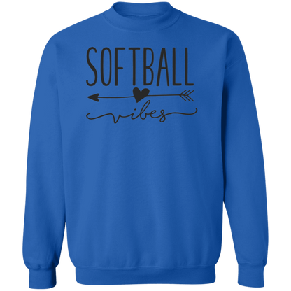 Softball Heart Arrow Crew Neck Sweatshirt