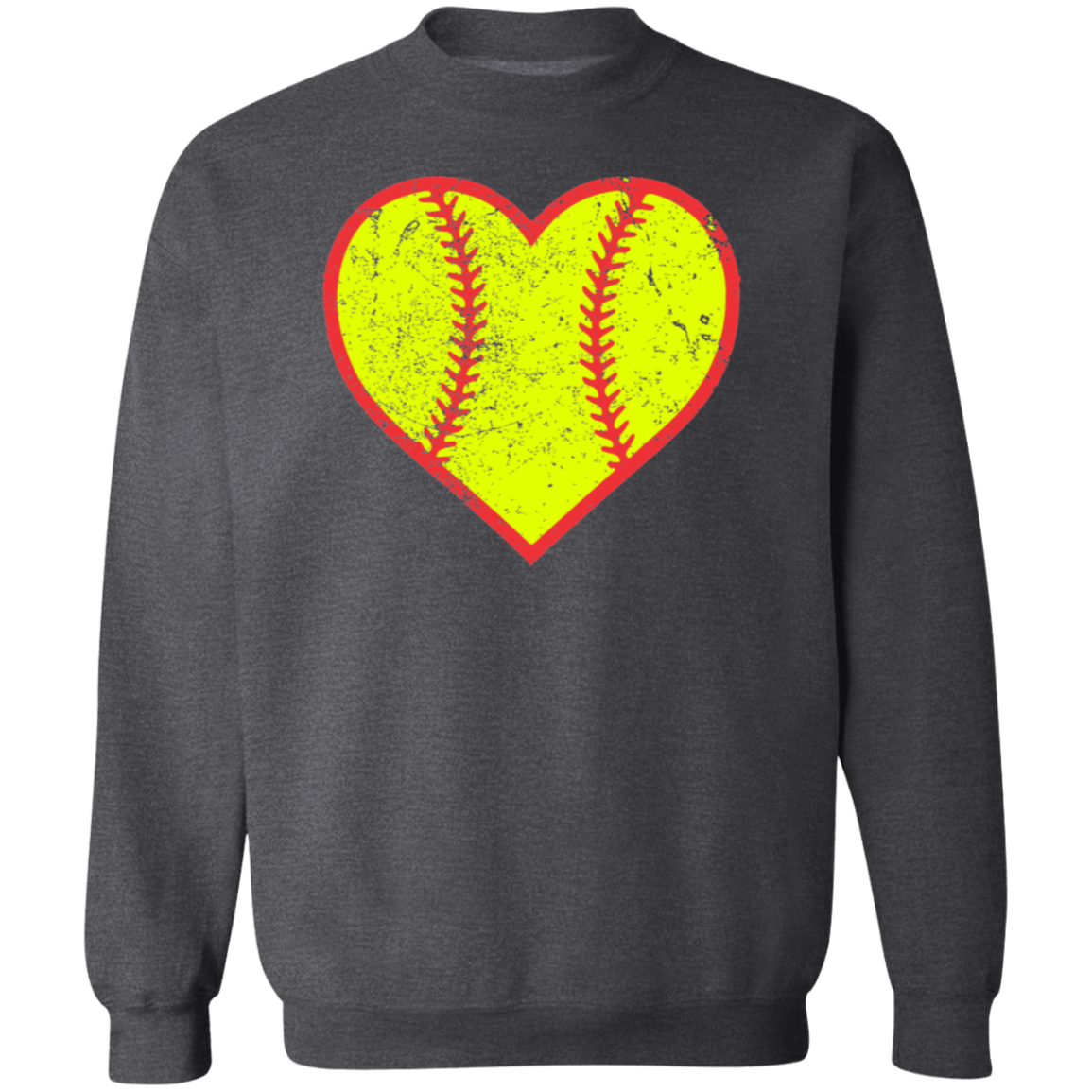 Softball Heart Design Premium Crew Neck Sweatshirt