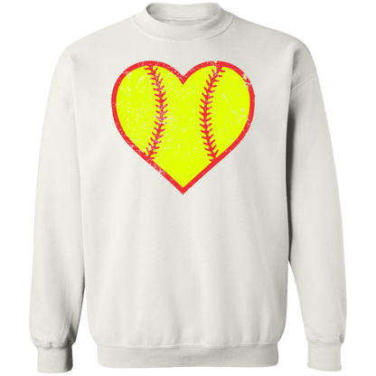 Softball Heart Design Premium Crew Neck Sweatshirt - Game Day Getup