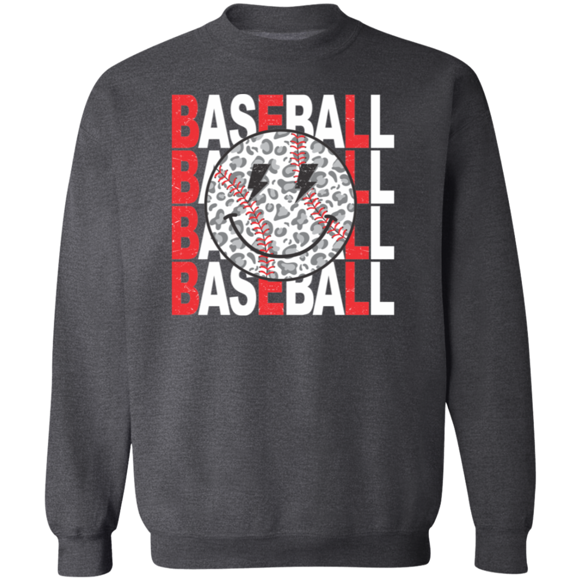 Baseball Bolt Face Premium Crew Neck Sweatshirt