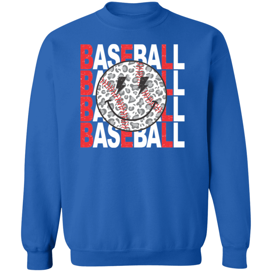 Baseball Bolt Face Premium Crew Neck Sweatshirt - Game Day Getup