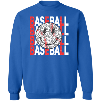 Baseball Bolt Face Premium Crew Neck Sweatshirt - Game Day Getup
