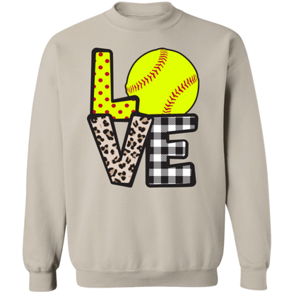 Love Softball Premium Crew Neck Sweatshirt