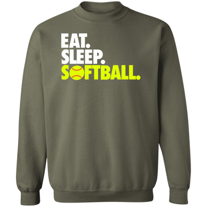 Eat Sleep Softball Premium Crew Neck Sweatshirt - Game Day Getup
