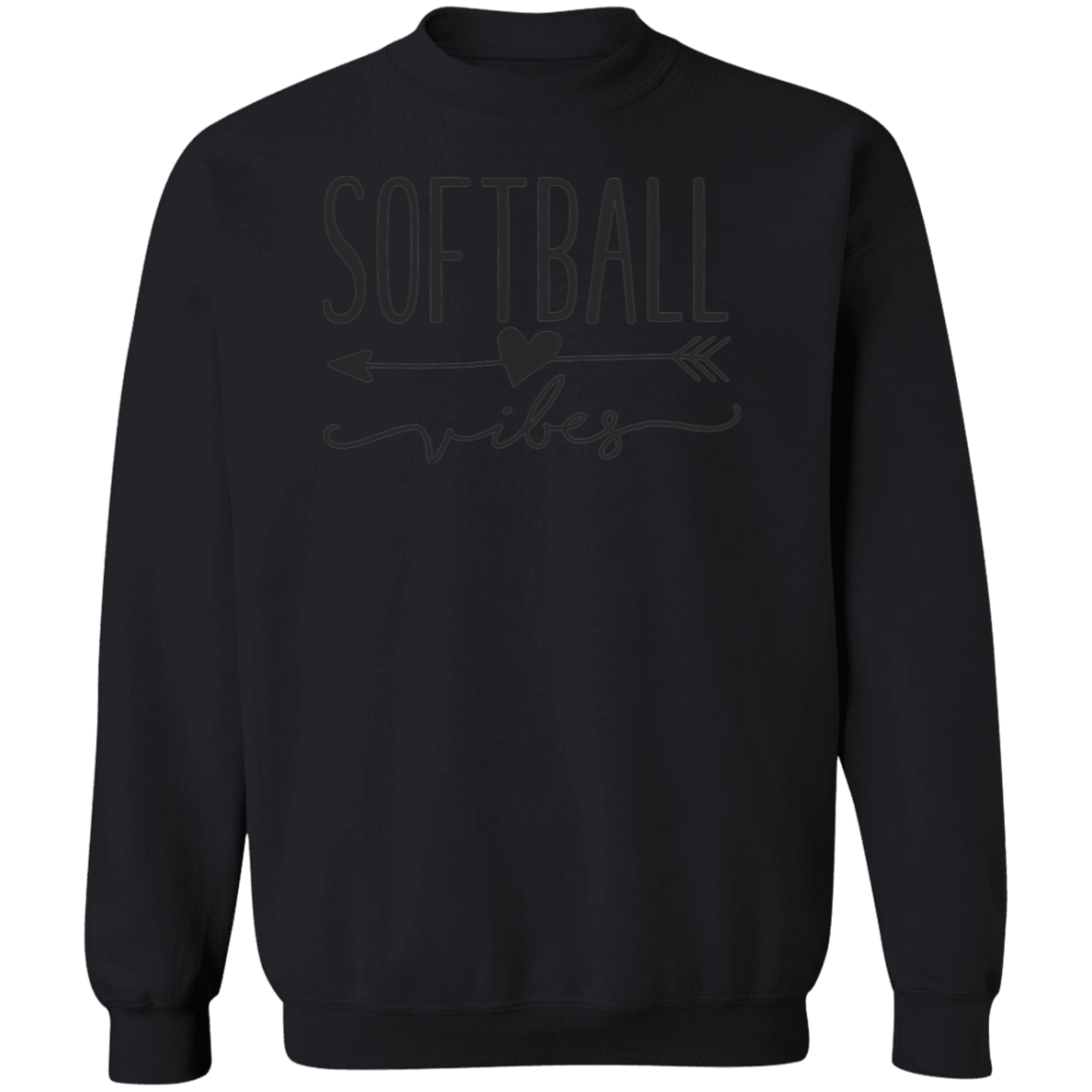 Softball Heart Arrow Crew Neck Sweatshirt