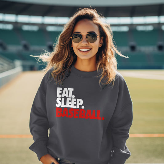Eat Sleep Baseball Premium Crew Neck Sweatshirt - Game Day Getup