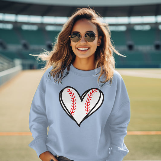 Baseball heart  Premium Crew Neck Sweatshirt - Game Day Getup