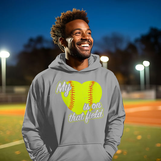 My heart is on that field Premium Unisex Hoodies - Game Day Getup