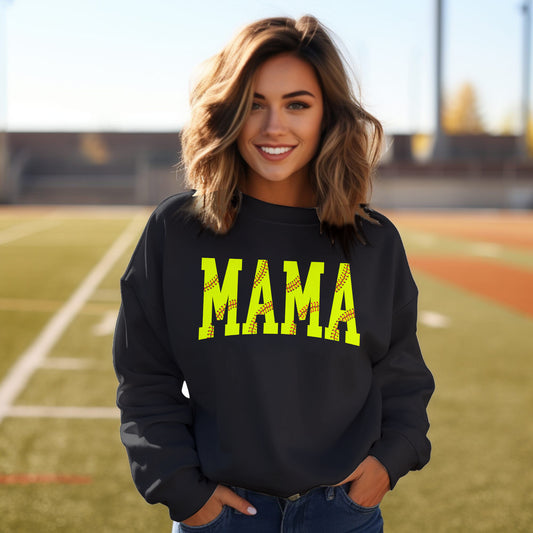 MAMA  Softball Premium Crew Neck Sweatshirt - Game Day Getup