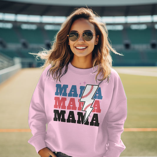 MAMA Bolt Baseball Premium Crew Neck Sweatshirt - Game Day Getup