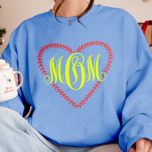 Mom Softball lover Premium Crew Neck Sweatshirt - Game Day Getup