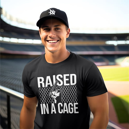 Raised in a cage  Premium Men's Tee - Game Day Getup