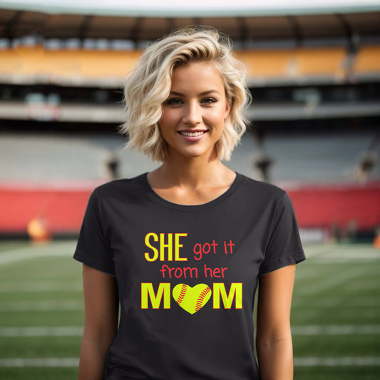 She got it from her mom Premium Women's Tee - Game Day Getup