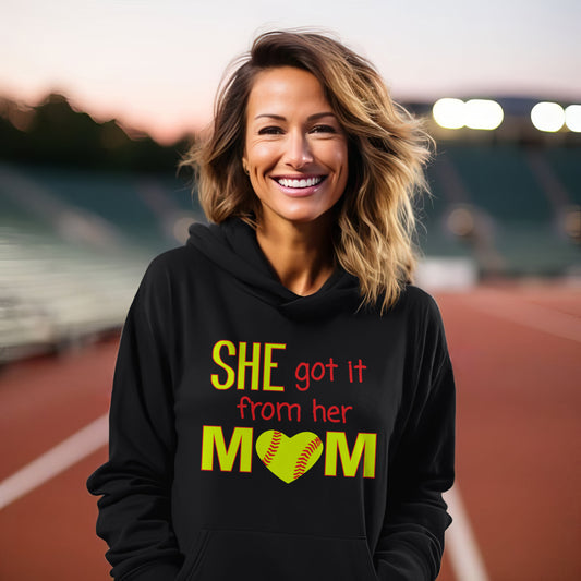 She Got it from her Mom Premium Unisex Hoodies - Game Day Getup