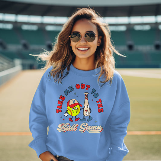 Take me out Softball Premium Crew Neck Sweatshirt - Game Day Getup